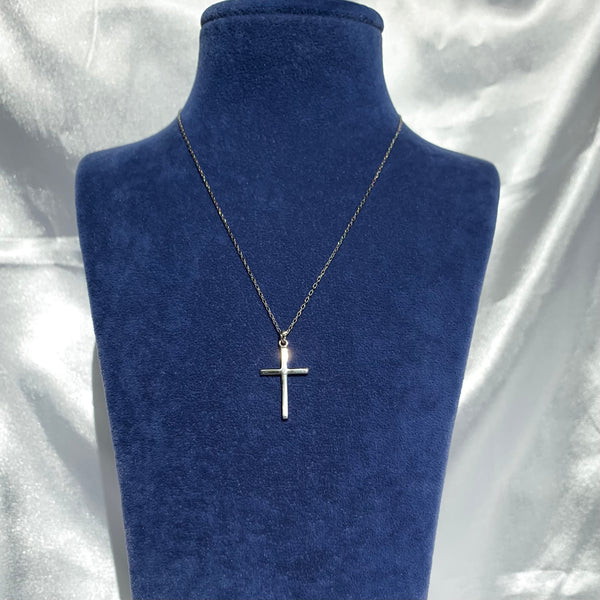 Simple Cross Sterling Silver Necklace
