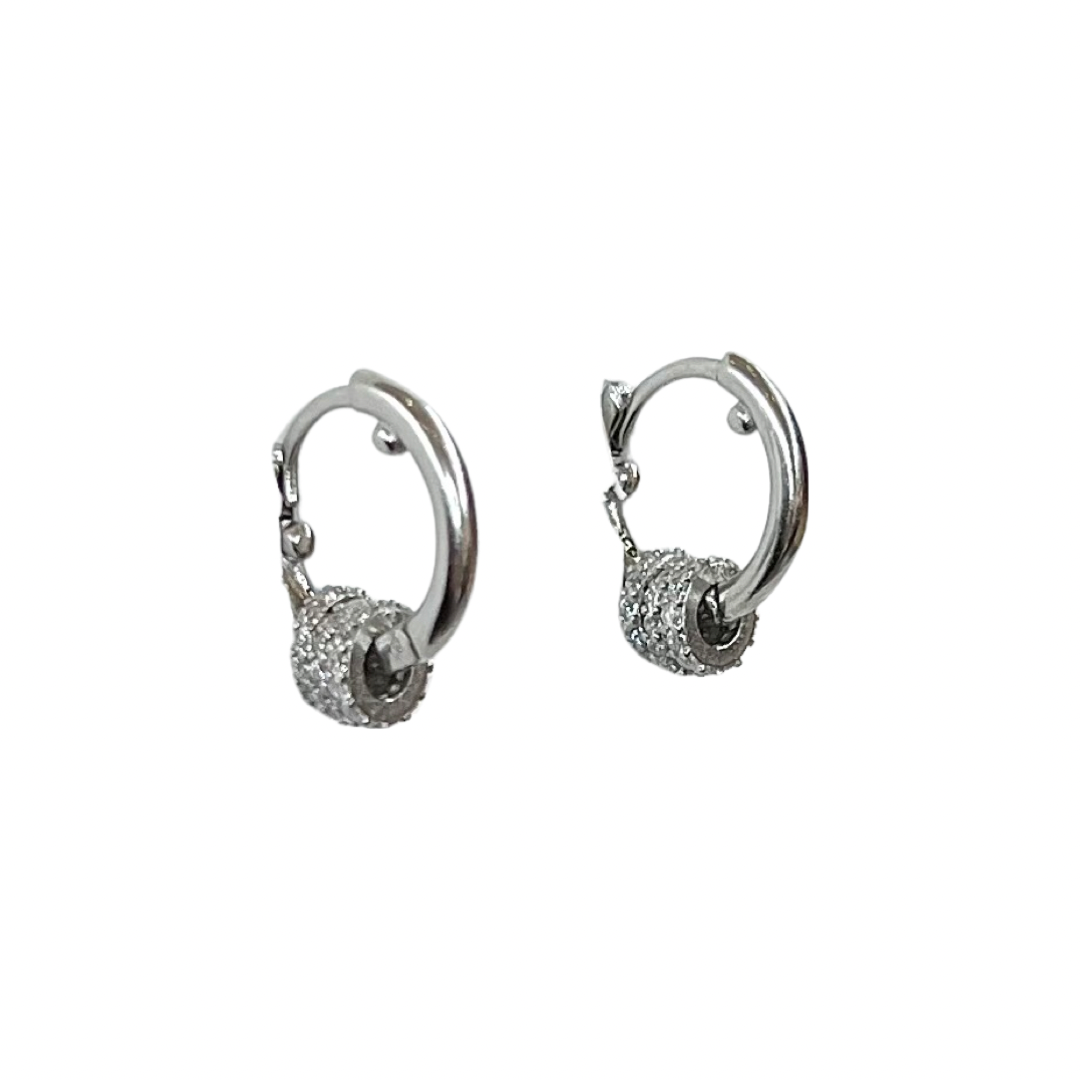 Stylish Huggie Hoops Sterling Silver Earrings