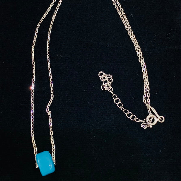 Blue Bead Sterling Silver Necklace