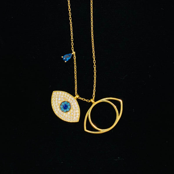 Svarovski Greek Evil Eye Sterling Silver Necklace