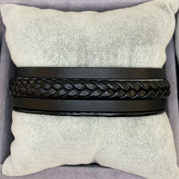 Single Braid Leather Men Bracelet