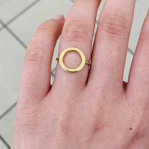 Gold Plated Circle Sterling Silver Ring
