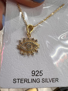 925 Sterling Silver Necklace Evil Eye Model 13