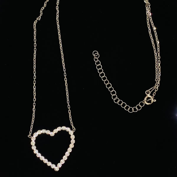 Single Big Heart Sterling Silver Necklace