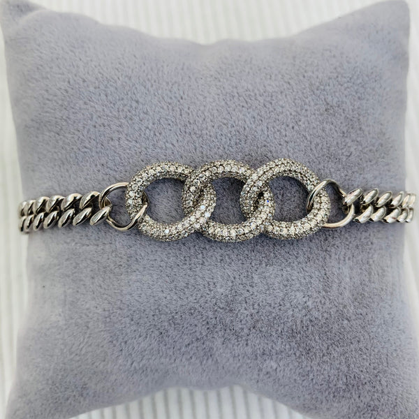 Triple Hoops Sterling Silver Bracelet