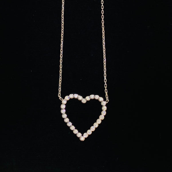 Single Big Heart Sterling Silver Necklace
