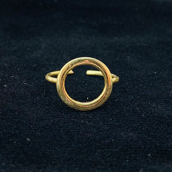 Gold Plated Circle Sterling Silver Ring