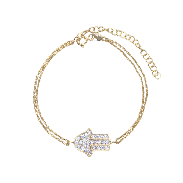 Dainty Hamsa Crystal Bracelet