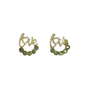 Love Gold Plated Sterling Silver Stud Earrings
