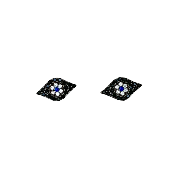 Unique Evil Eye Stud Sterling Silver Earrings