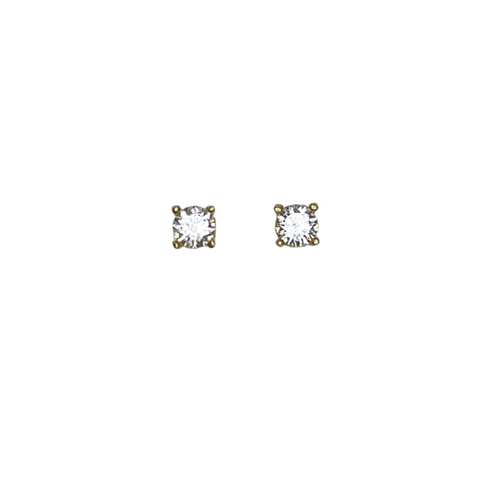 Simple Stone Sterling Silver Stud Earrings