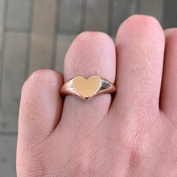 Rose Gold Heart Sterling Silver Ring