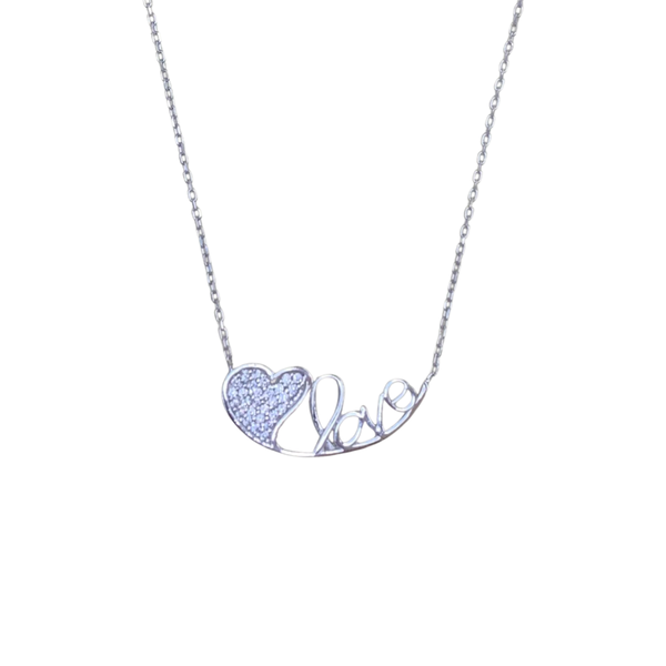 LOVE Heart Sterling Silver Necklace