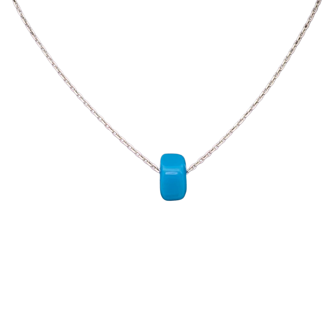Blue Bead Sterling Silver Necklace