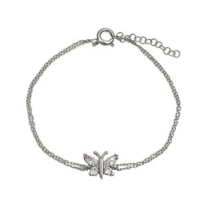 Mini Single Butterfly Sterling Silver Bracelet