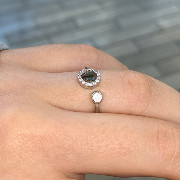 Mini Circular Heart Sterling Silver Ring