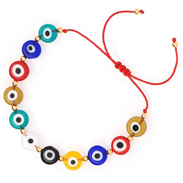 Multicolor Evil Eye Adjustable Protection Bracelet Red String Bracelet